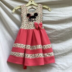 Maravilla Platino  Minnie Mouse pink and cream floral dress, size medium